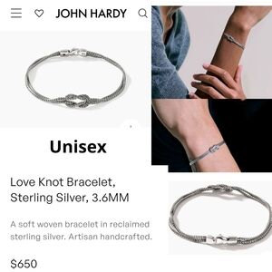 John Hardy Silver Love Knot Bracelet. #64